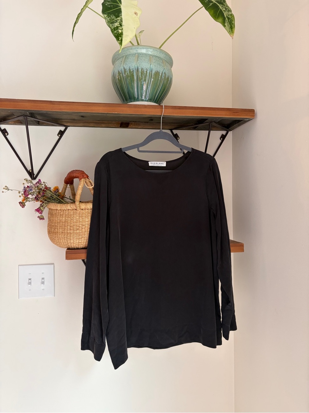 Everlane Black 100% silk top